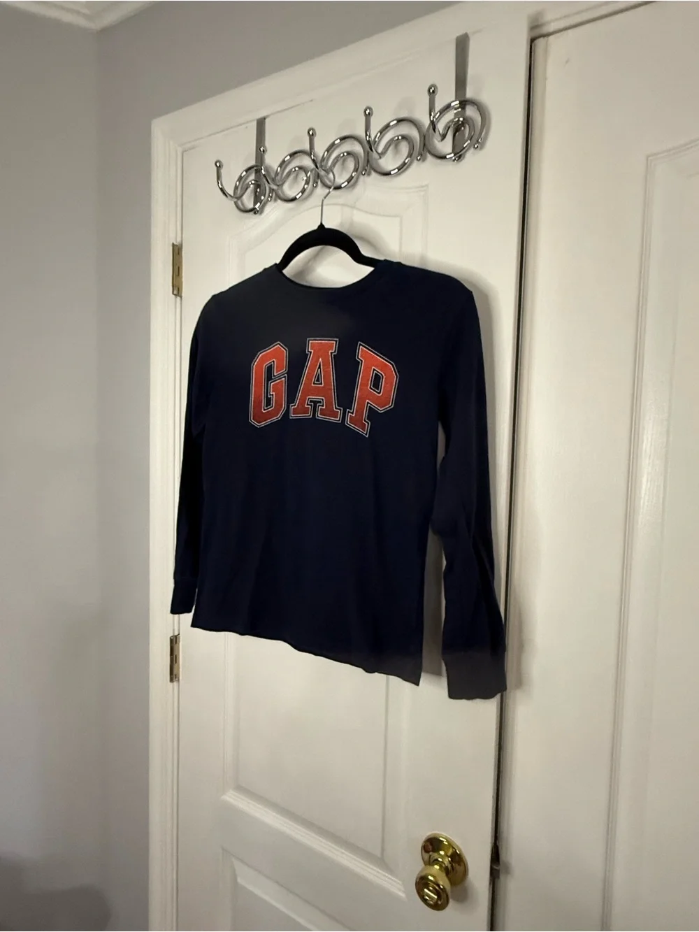 GAP Navy Long Sleeve Tee with Red Logo